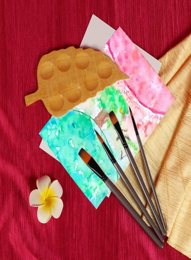 Artright Mix Artist Paintbrush Set of 4, Handmade Professional Brush for Acrylic, Watercolor Painting, Rattail Handle, Best for Beginner & Professional (Flat 2, Round 2) - Image 2